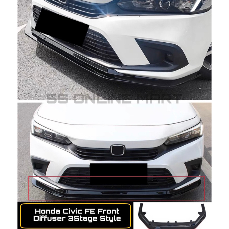 Honda Civic Fe 2022 Front Lips Front Diffuser Civic Fe Bodykit No 