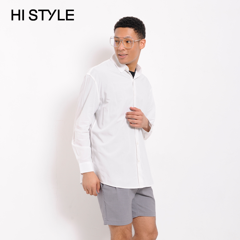 HI STYLE Men Oversized Long Sleeve Shirt - White - ETM3H3812 / Baju ...