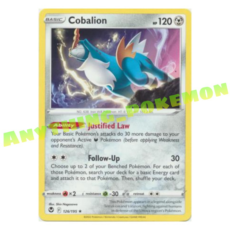 Pokemon Cards - Cobalion (114/198),(77/98),(129/214),(74/114),(126/195) -  RARE/HOLO RARE/REVERSE HOLO | Shopee Malaysia