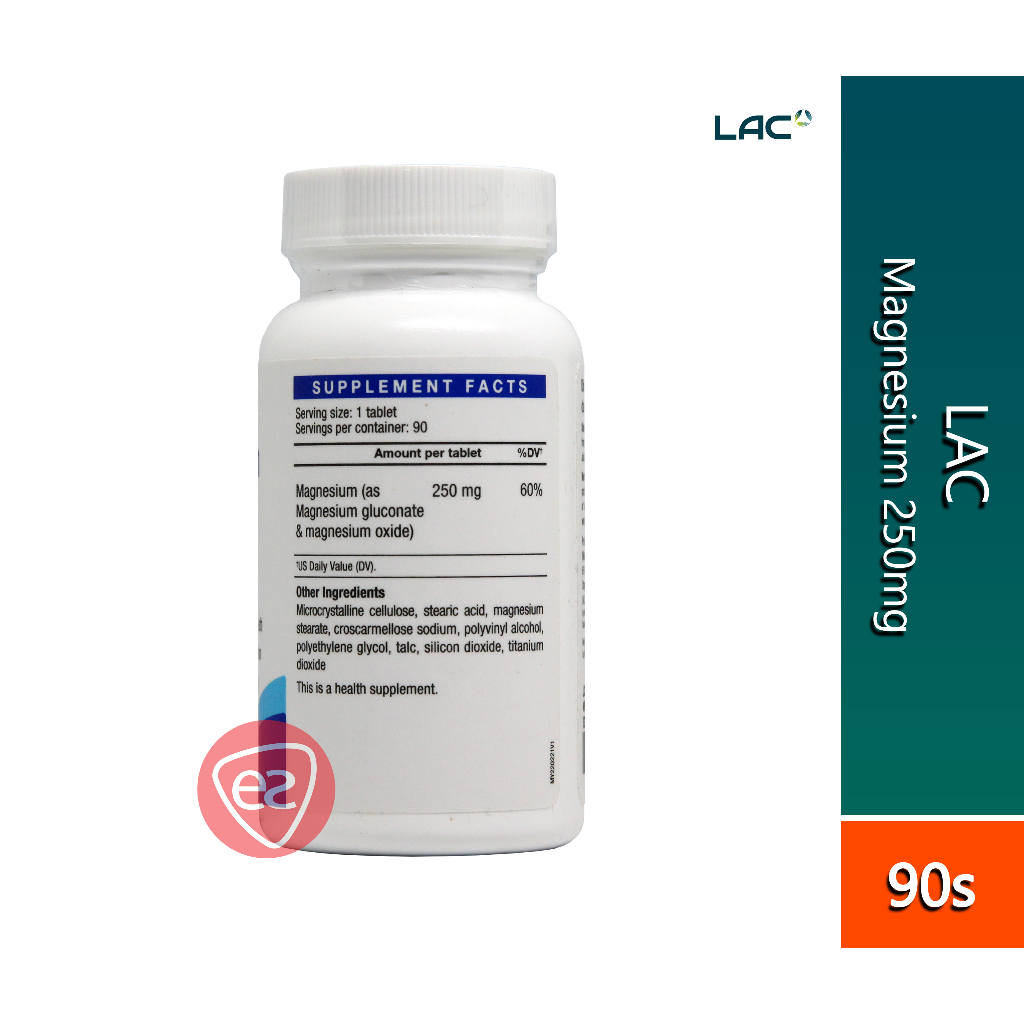 LAC Magnesium 250MG Tablet 90S (Was Known As GNC Magnesium 250MG Tablet ...