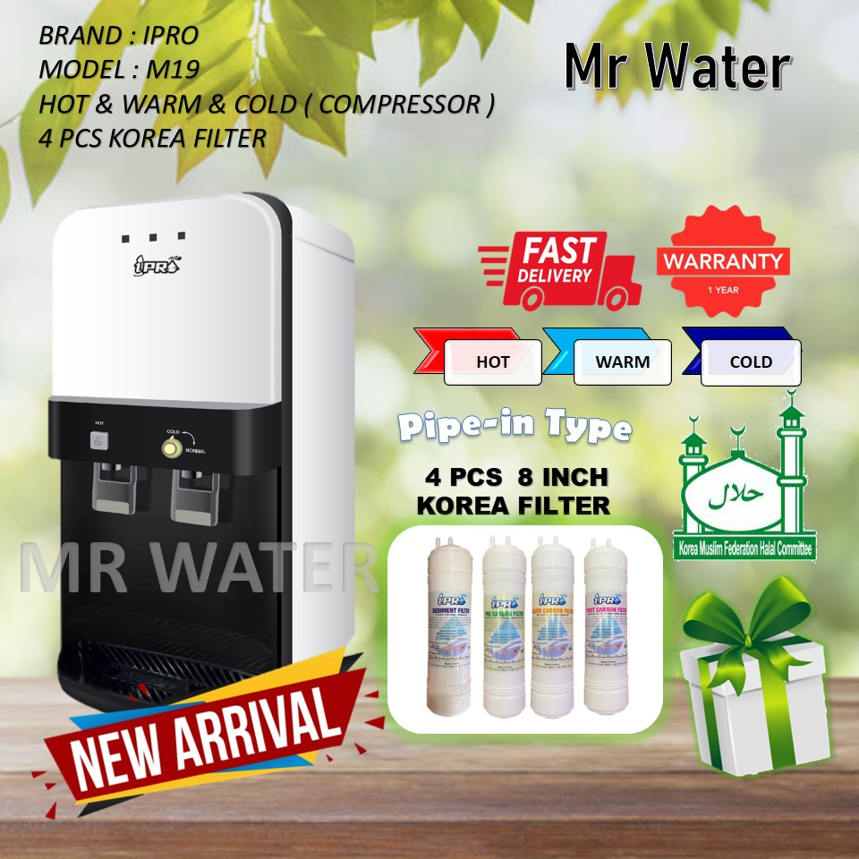 iPRO Mild Alkaline Water Dispenser Hot & Warm & Cold Model: M19 With 4 ...