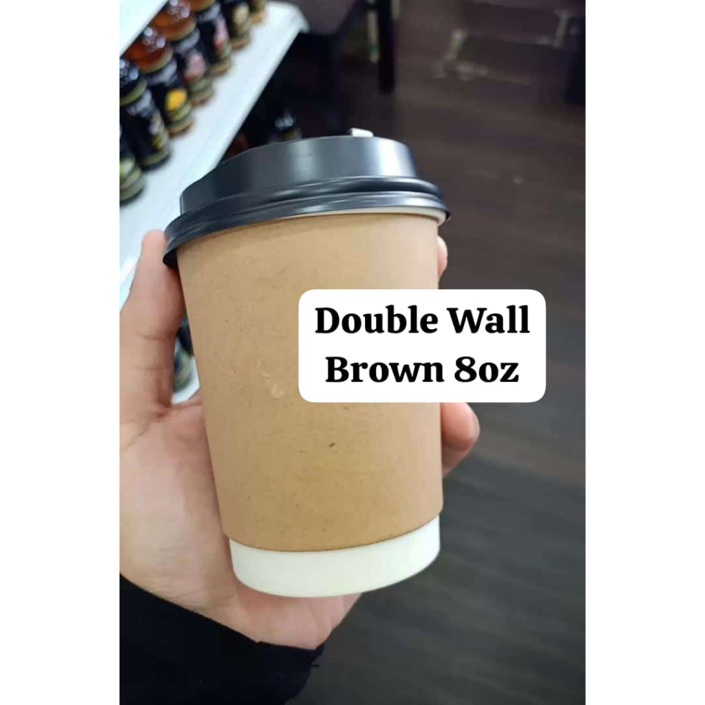 (CUP+LID) SET DOUBLE WALL HOT CUP/ RIPPLE WALL/ PAPER COFFEE CUP/ CAWAN ...