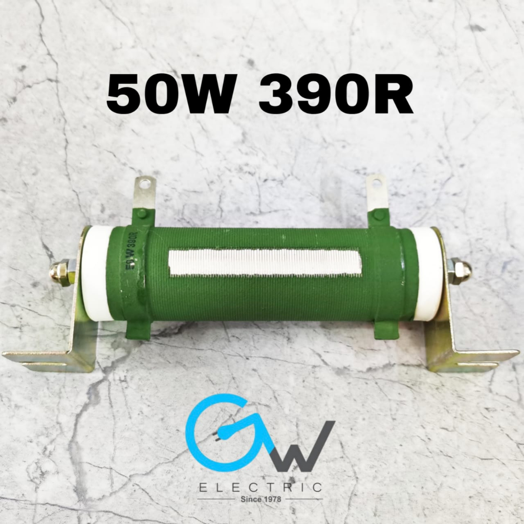 50W 390 Ohm Resistor Ceramic Tube Wound Adjustable Rheostat Power
