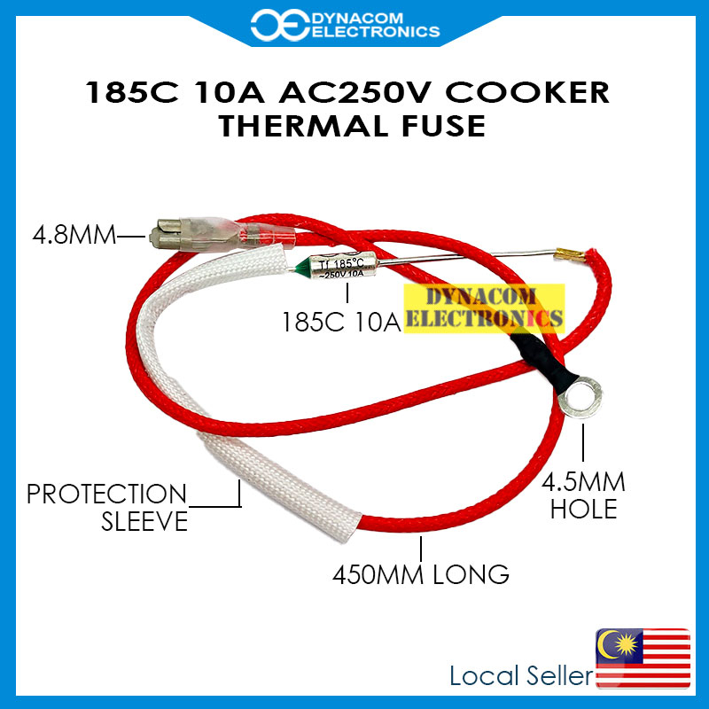 Rice Cooker Thermal Fuse 185C 10A Thermal Fuse CutOff Cooker Fuse