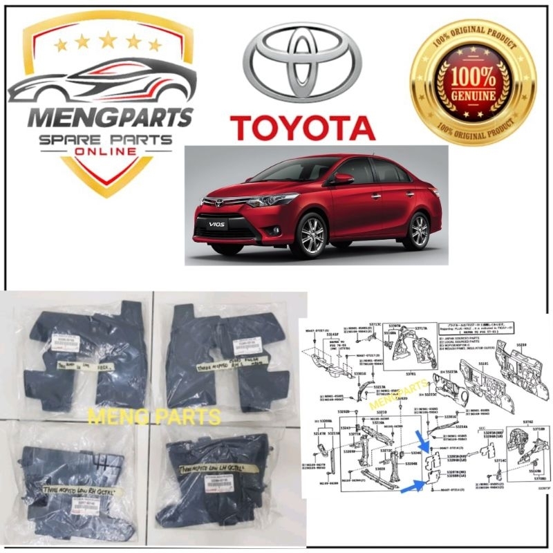 ORIGINAL VIOS NCP150 2013Y-2015Y RADIATOR AIR GUARD , EXTENSION ...