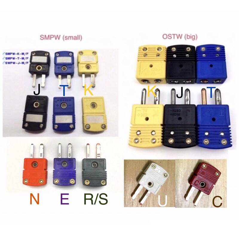 THERMOCOUPLE CONNECTOR OMEGA Type K, J, T, N, E, U, C, R/S male