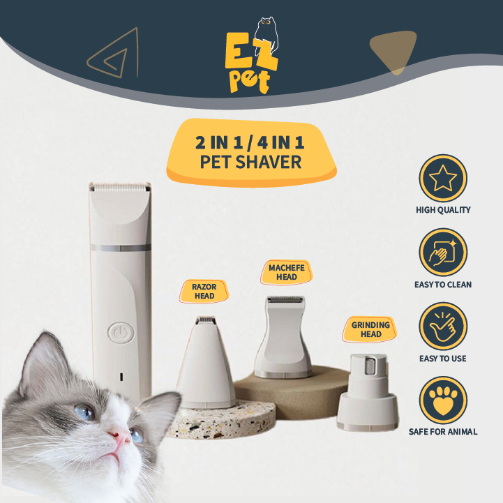 EZPET🐱 Minimalist 2in1 / 4in1 Pet Shaver Nail Trimmer Grooming Trimmer