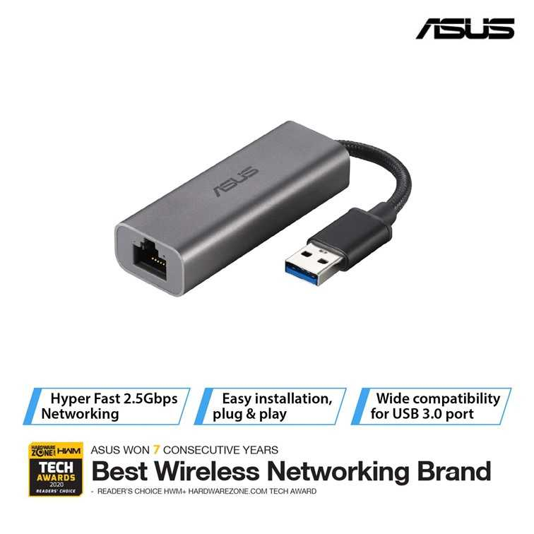 ASUS USB-C2500 TYPE-A 2.5G BASE-T ETHERNET NETWORK ADPTER | Shopee Malaysia