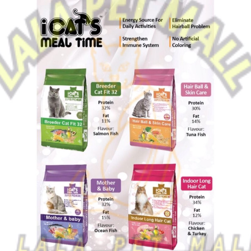 Icats Meal Time Super Premium Cat Food 7kg Shopee Malaysia