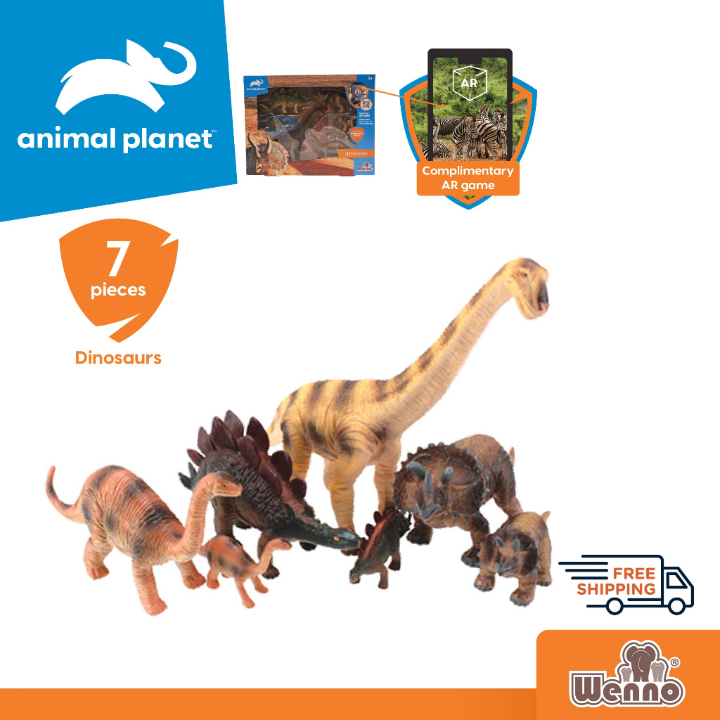 Wenno x Animal Planet 7pcs Dinosaurs in window box Educational Realistic  Plastic Animal Toy Playset with AR Game | Shopee Malaysia