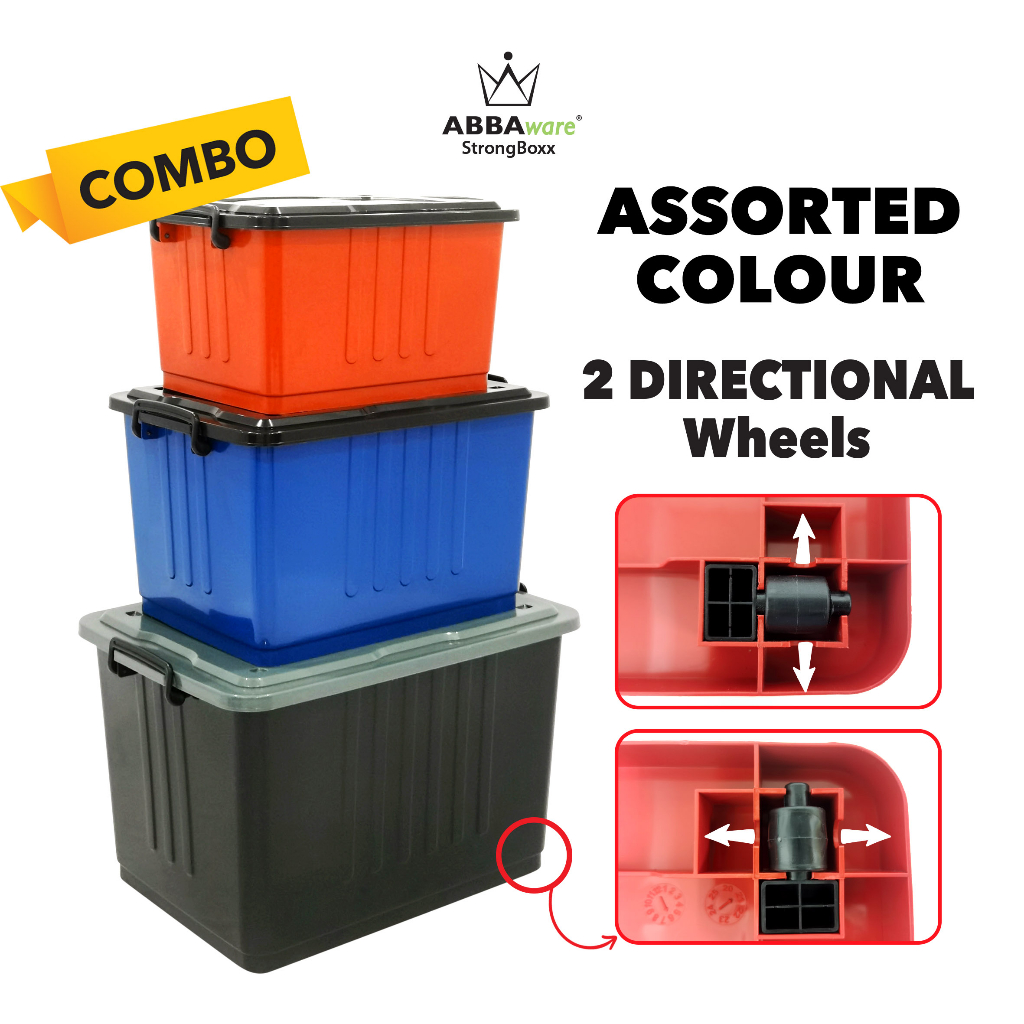 Abbaware Combo Storage Box (3in1 / 2in1)/Kotak Simpanan Beroda/Storage ...