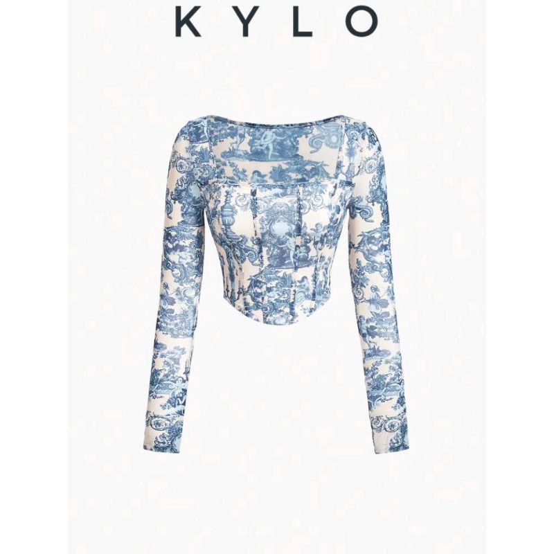 KYLO Princess Core All Over Print Longsleeve Women Crop Top | Shopee ...