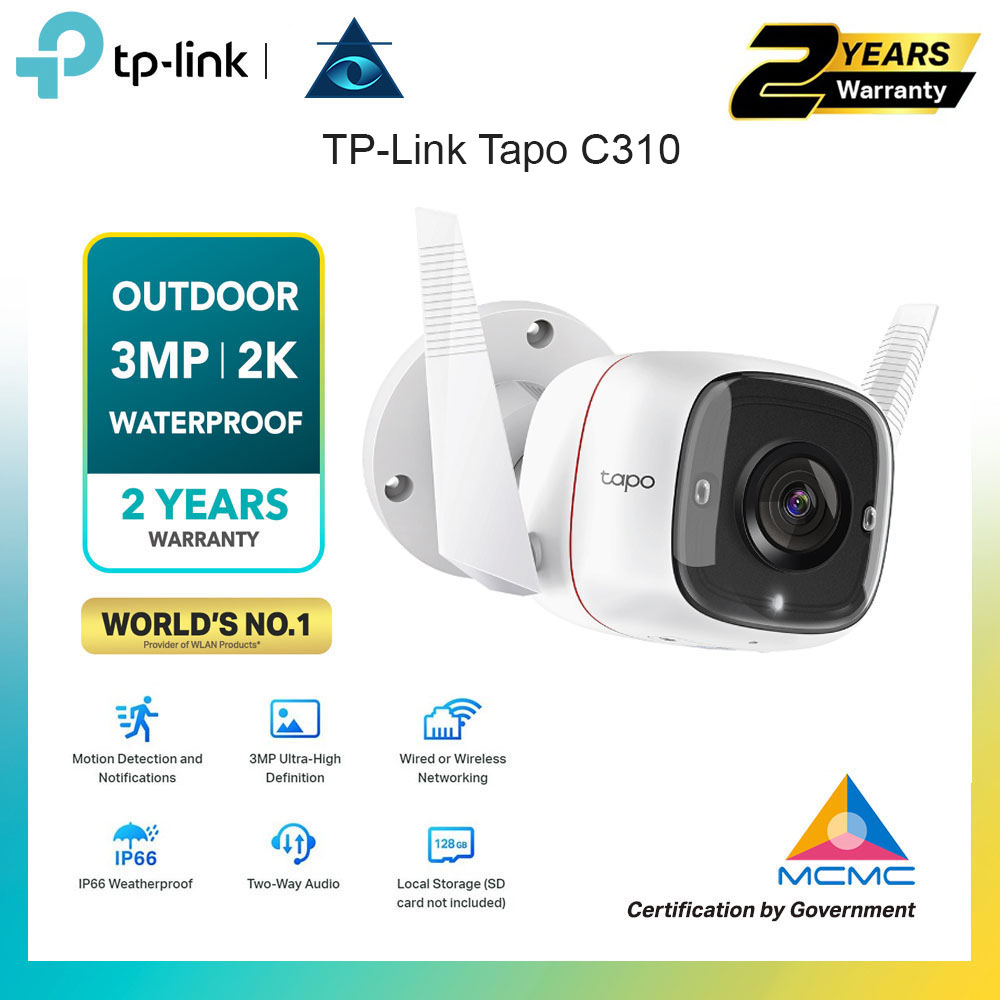 Caméra Surveillance WiFi Extérieur - TP-Link Tapo C310 - HD 2K(3MP