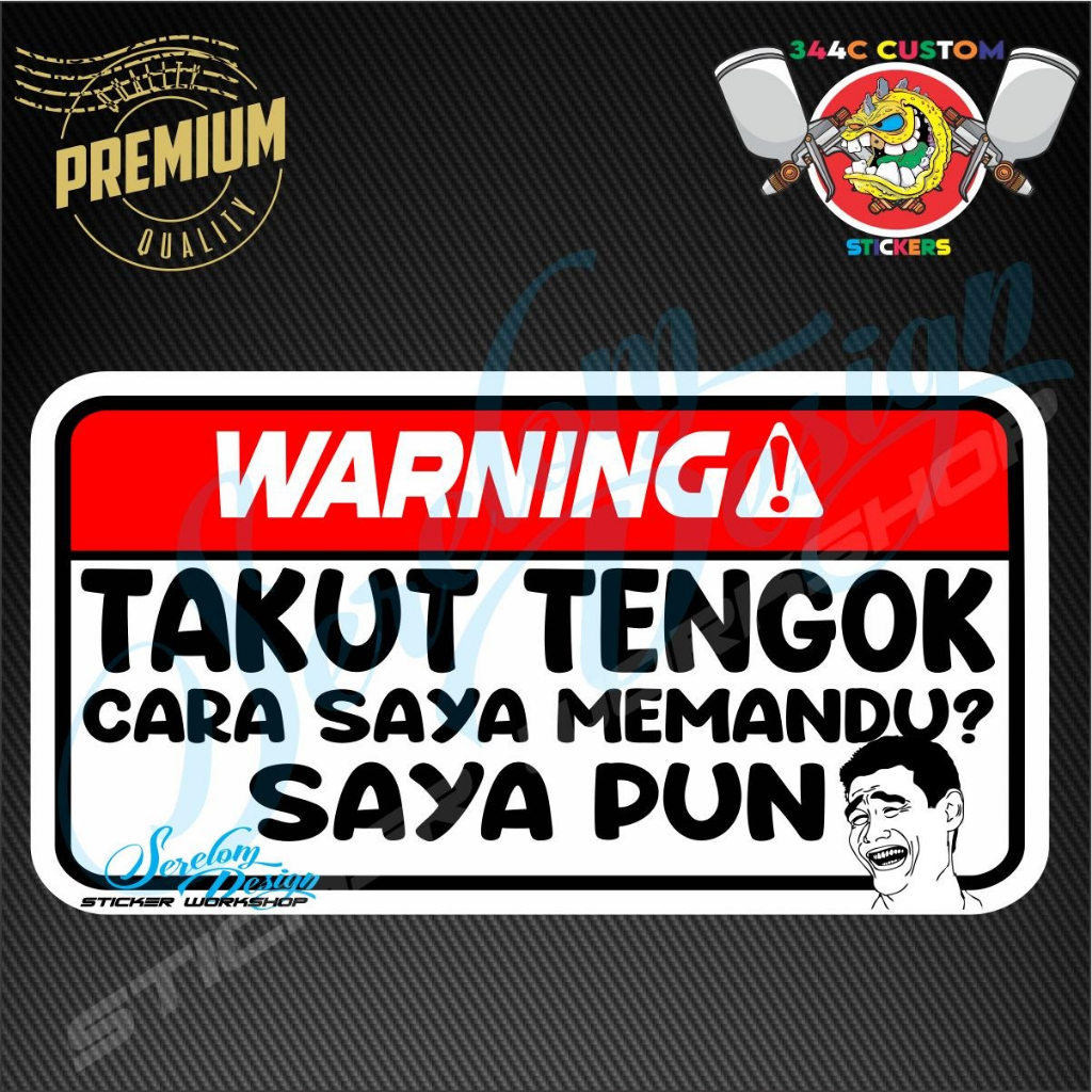 Sticker Warning Kereta Motor Takut Tengok Shopee Malaysia