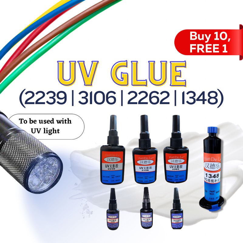 (UV GLUE) 2239 3106 2262 1348 UV Curing Glue / UV Flashlight