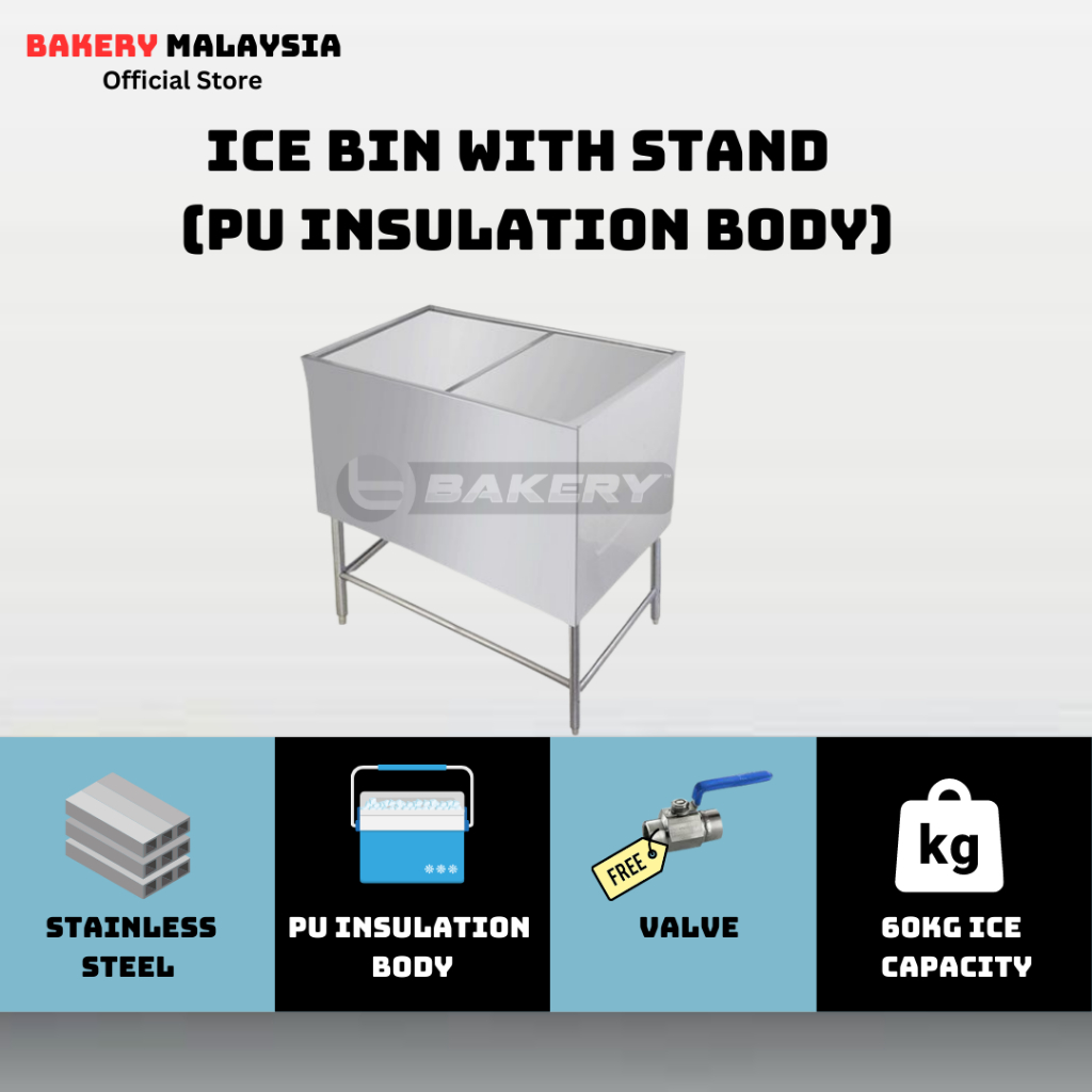 18'' X 30'' Stainless Steel Drop In Ice Bin With Stand/Ice Storage Bin ...