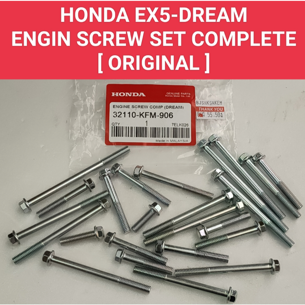 EX5-DREAM/WAVE100 [ ORIGINAL ] FULL SET ENGIN COVER SCREW SET | Shopee ...