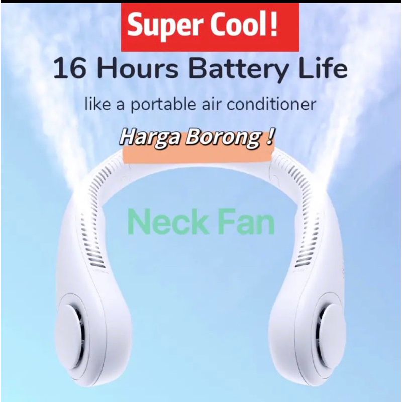 neck fan cooler bladeless fan rechargeable usb Wireless portable ...