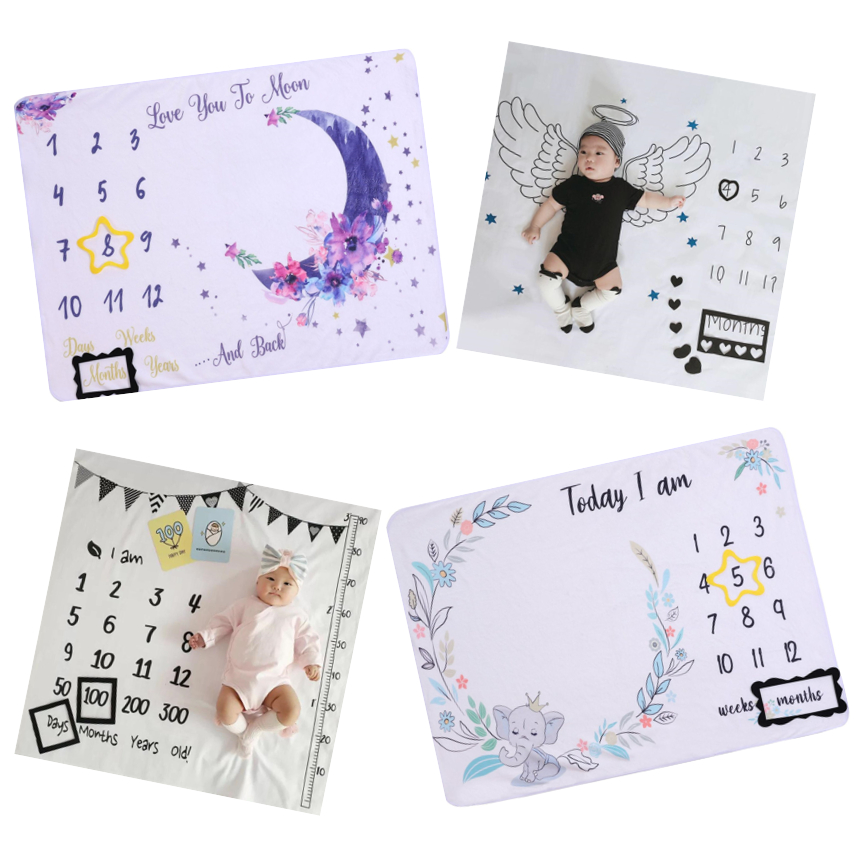 (Ready Stock) Baby Photography Milestones Background Blanket Newborn ...