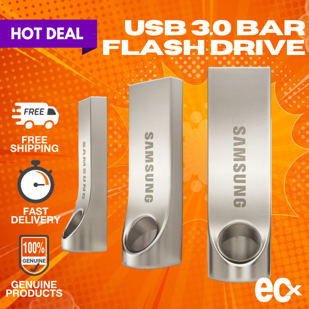 【Ready Stock】Samsung USB 3.0 Bar Silver Flash Drive 2TB High Speed