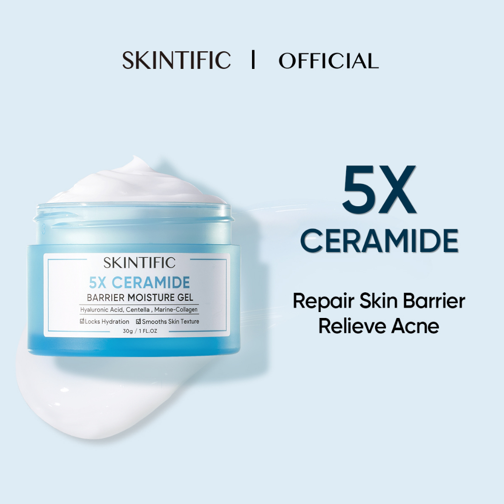 SKINTIFIC 5X Ceramide Skin Barrier Repair Moisturize Gel Moisturizer ...