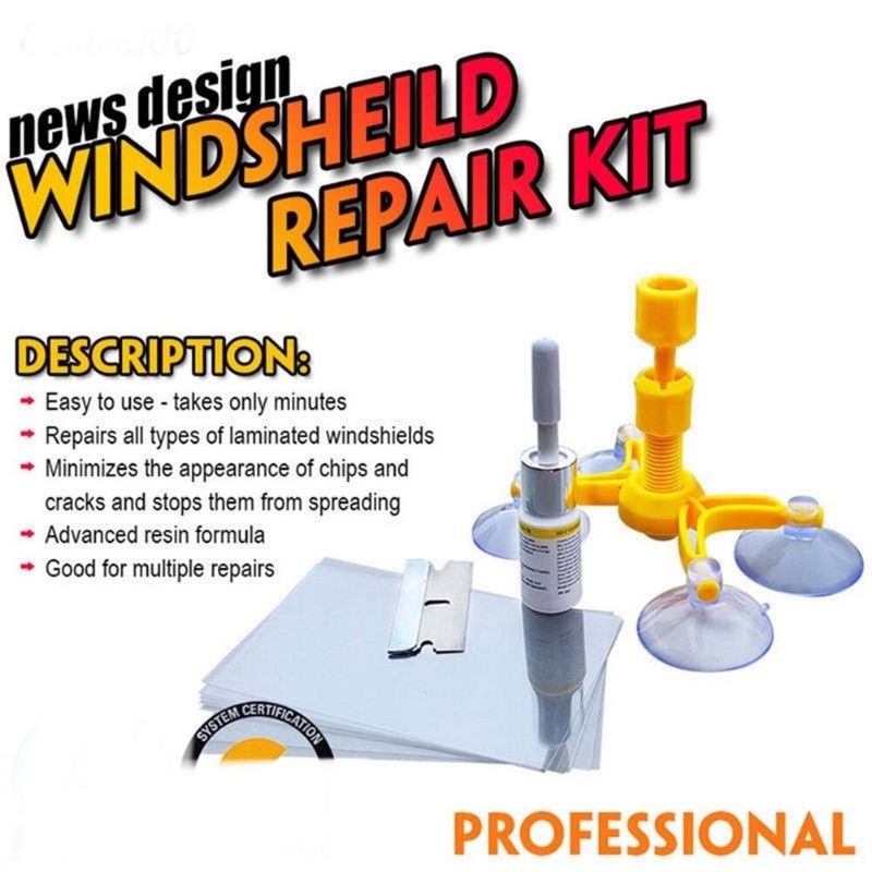 WINDOW CAR REPAIR KIT khas untuk membaiki cermin kereta yang pecah