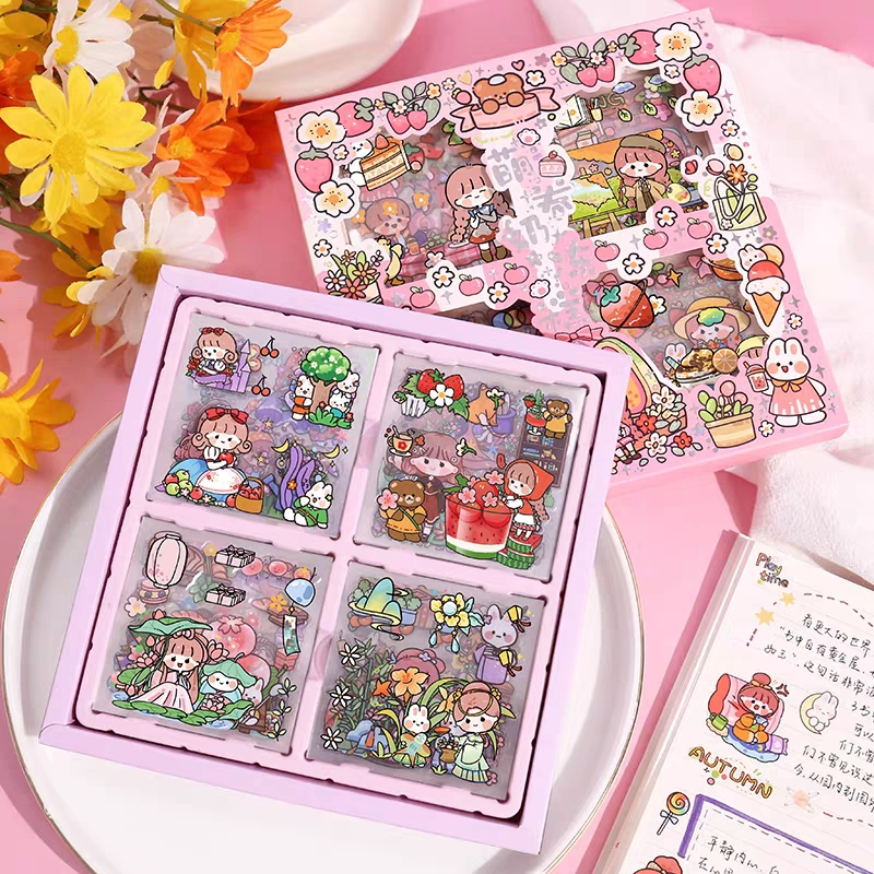 100 PCS Stickers Aki Good Times Stickers/ Aki Cute Milk Parfait Roll ...