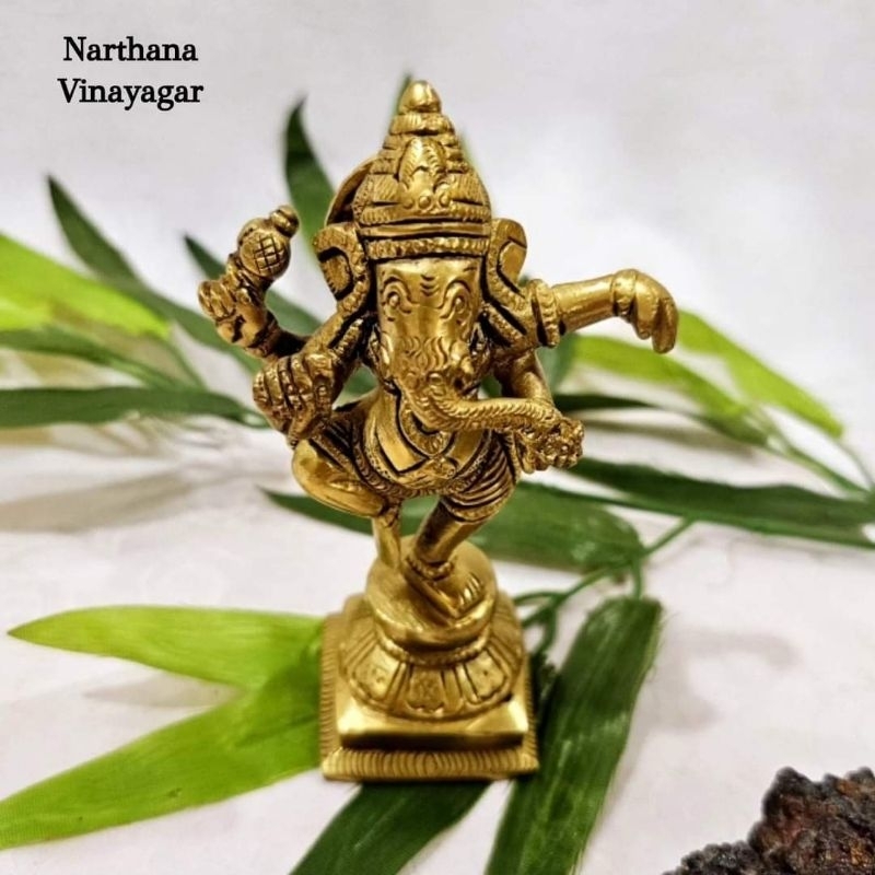 Narthana Ganapathi Brass Antique Finish God Vinayagar / Ganesha ...