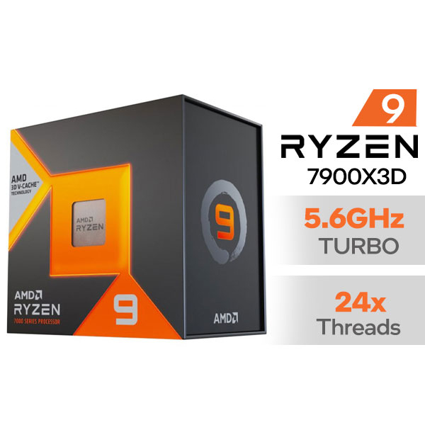 AMD Ryzen 9 7900X3D Processor (5.6GHz, 12 Cores, Socket AM5) Boxed -  100-100000909WOF for sale online