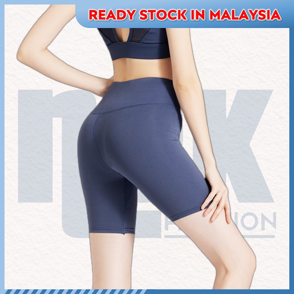 Woman High Waist Yoga Shorts Tight Fit Elastic 5-point Pants Lady ...