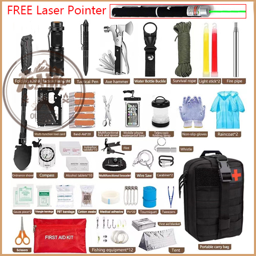 Camping Hiking Survival Kit & Shovel Camping Military Equipment