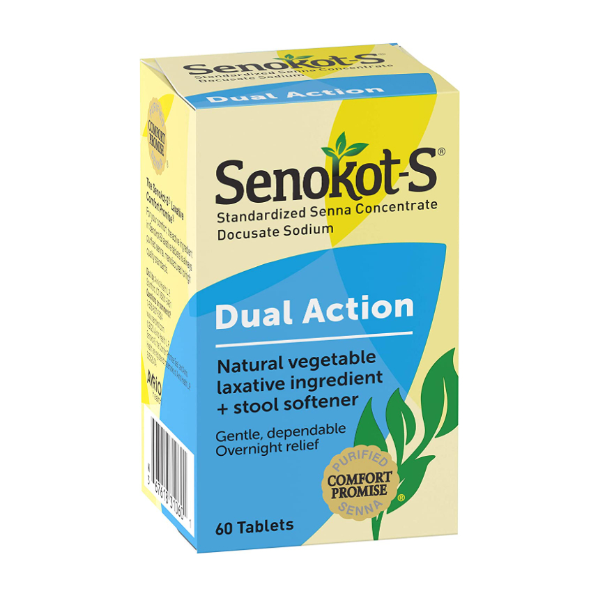Senokot S Dual Action Natural Vegetable Laxative Ingredient Plus Stool Softener Tablets