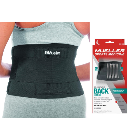 Mueller Adjustable Back Brace With Lumbar Pad - Regular - Black