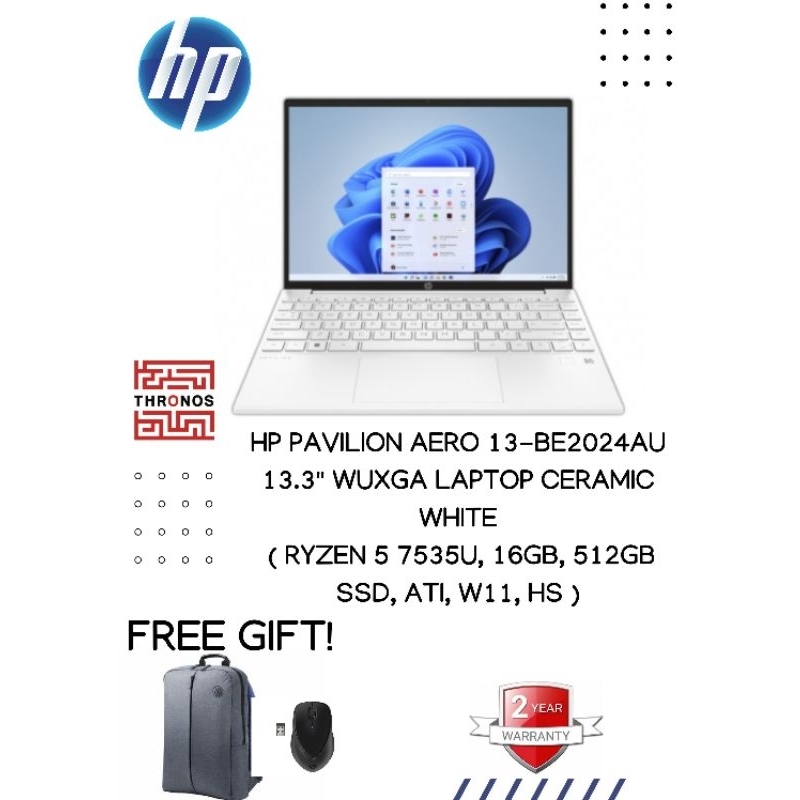 hp pavilion 13.3 inch laptop 13 be2024au white