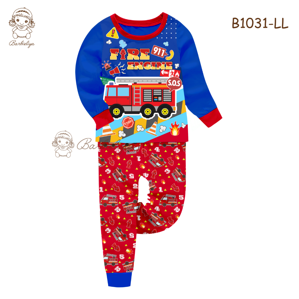 Barbieliya B1031LL Fire Engine Boy Pyjamas (11/12y) | Shopee Malaysia