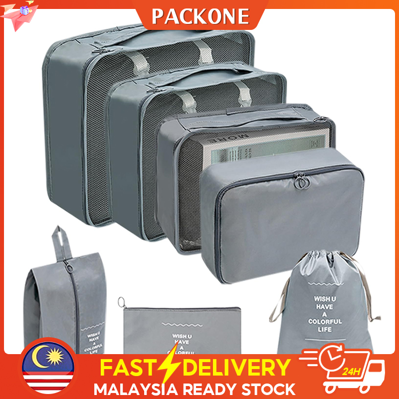Packone 7pcs Travel Organizer Bag Set Waterproof Luggage Packing