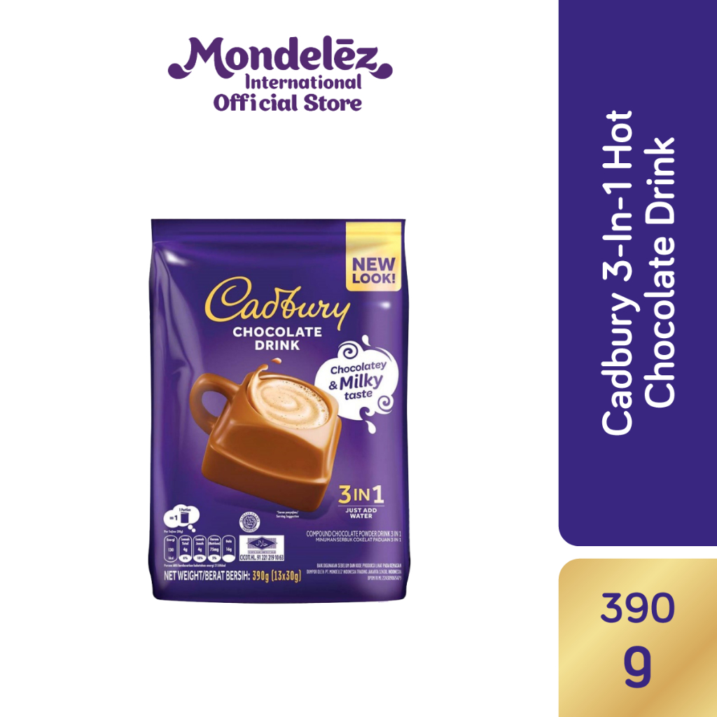 Cadbury Hot Chocolate 3In1 Hot Chocolate Drink Beverage (390g