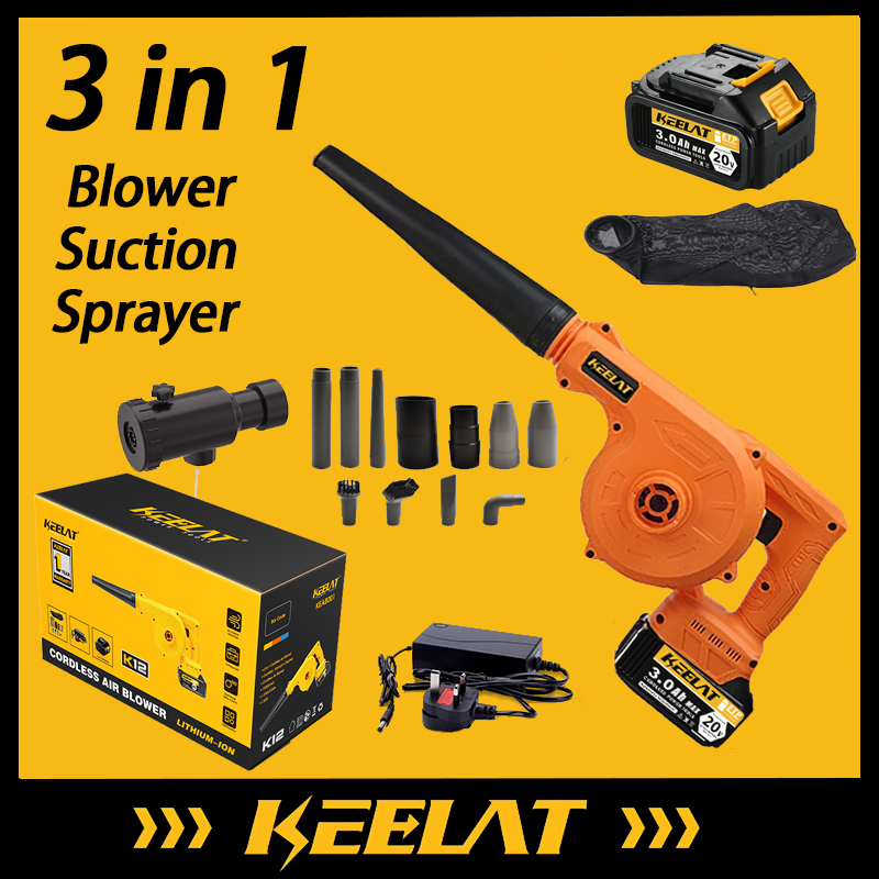 KEELAT 20V Cordless Air Blower Portable 3in1 Electric Blower Vacuum
