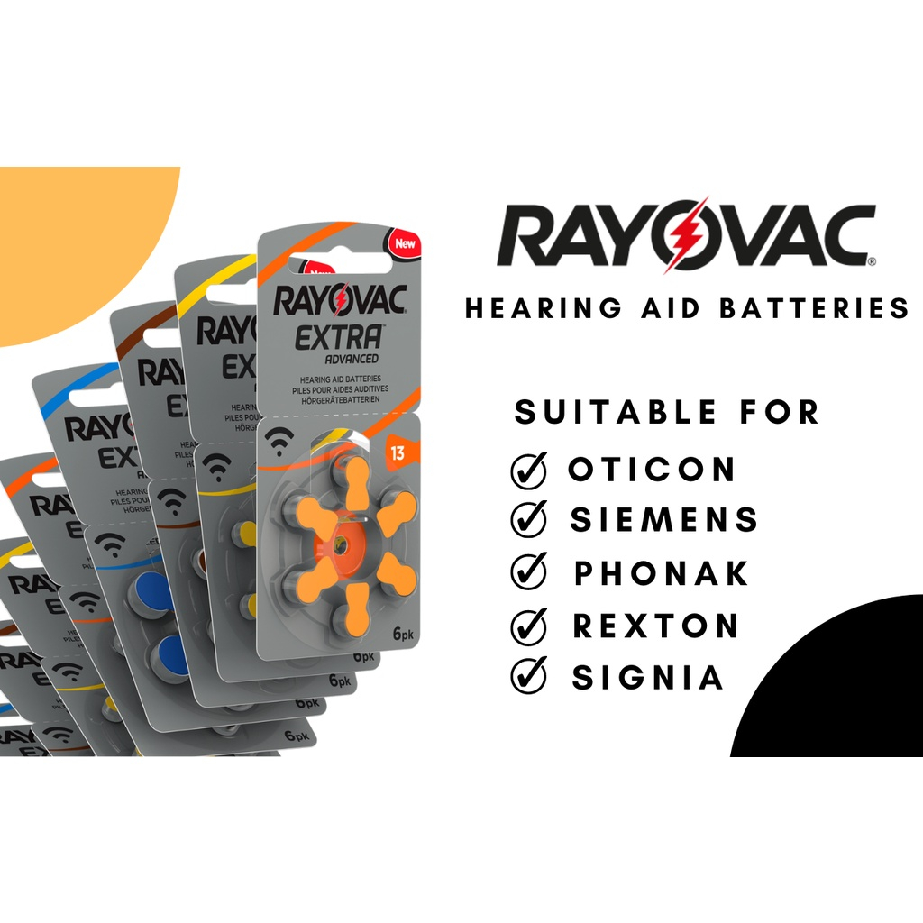 Expiry 2026 ORIGINAL Rayovac Extra Advanced Hearing Aid Batteries (13