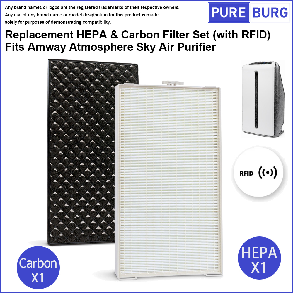 Fits Amway Atmosphere Sky Air Purifier Replacement HEPA& Carbon Filter ...