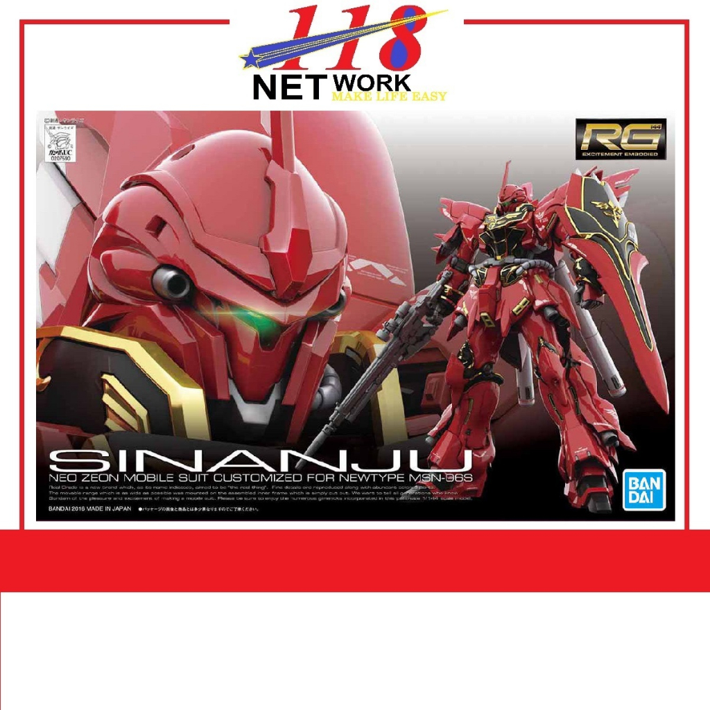 BANDAI Gundam RG 1/144 Real Grade MSN-06S Sinanju Plastic Model ...