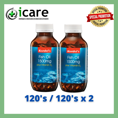 KORDEL'S FISH OIL 1500MG PLUS D3 120'S / 120'S x 2 ( EXP DATE 11/2024 ) Shopee Malaysia