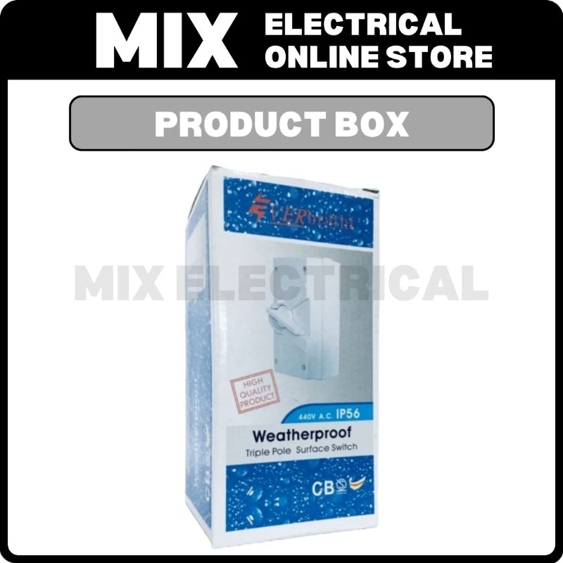 IP56 20A / 35A / 63A Weatherproof Isolator Switch Weatherproof Surface ...