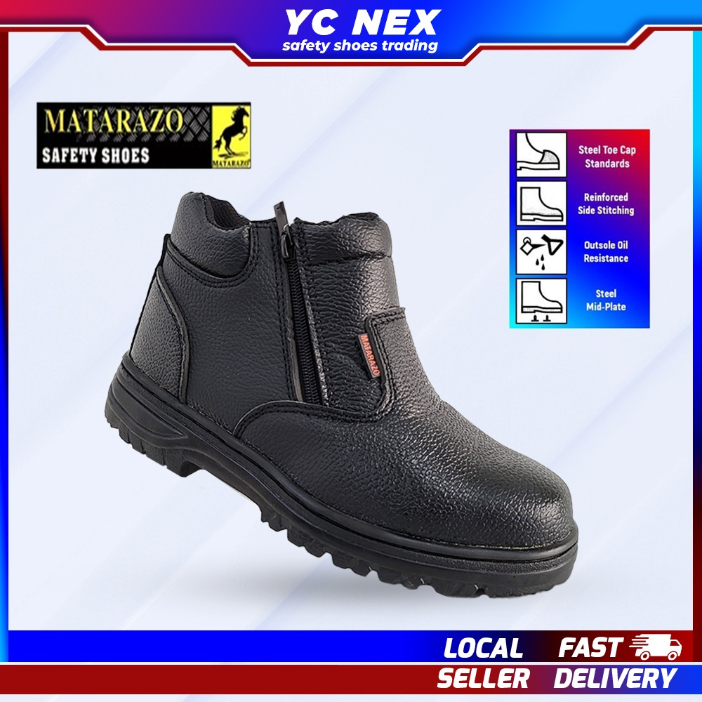 Matarazo Gold Hammer Safety Shoes Mid Cut Double Zip Steel Toe Cap