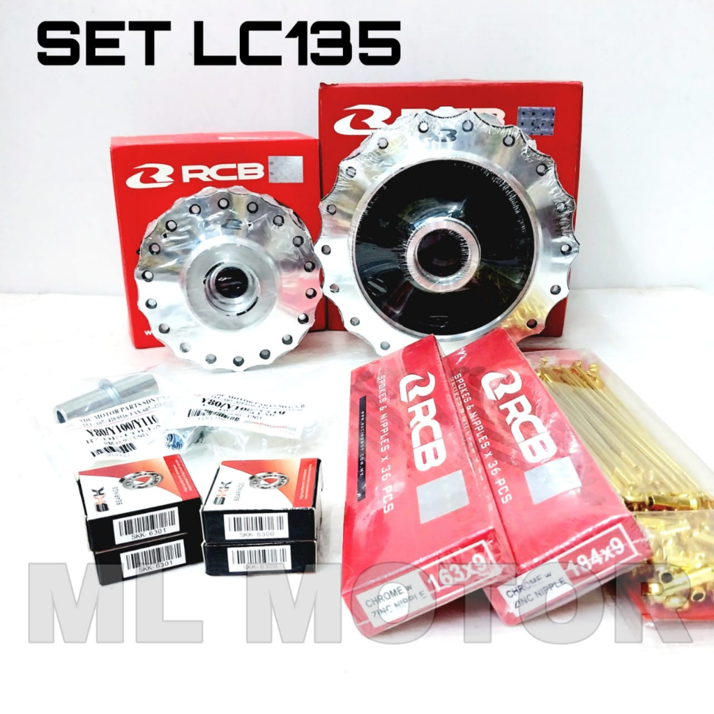 LC135 Set Hub Racing Boy Front Rear RCB Lidi/Spoke Bearing Collar Bush ...
