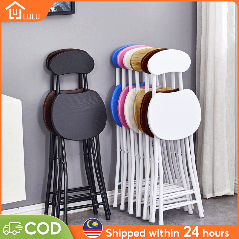 Folding chair/domestic dining chair stool back chair/simple chairKerusi  Lipat Solat Lightweight Portable Foldable Chair