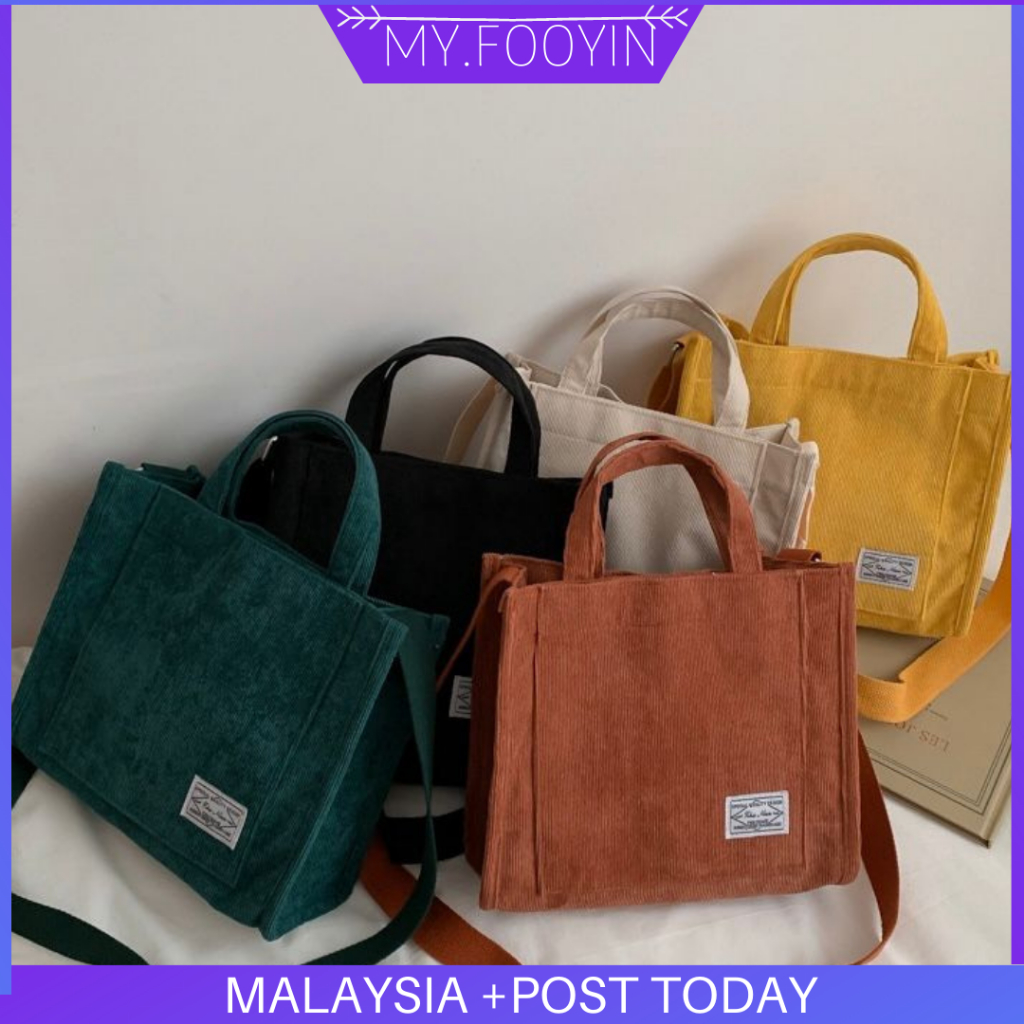N405 READY STOCK MYFOOYIN Korean Style Tote Bag Canvas Bag Shoulder Bag