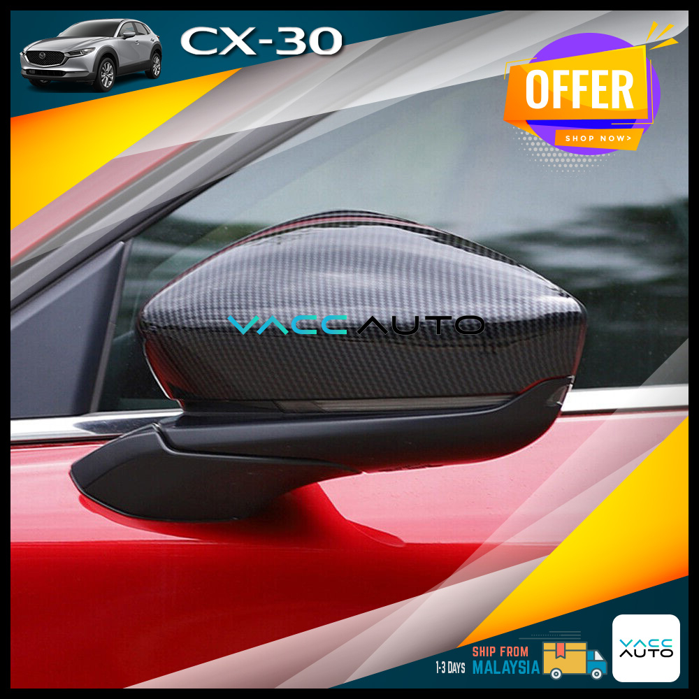 Mazda CX30 CX30 DM 2020 2024 Side Mirror Carbon Frame Cover Fiber