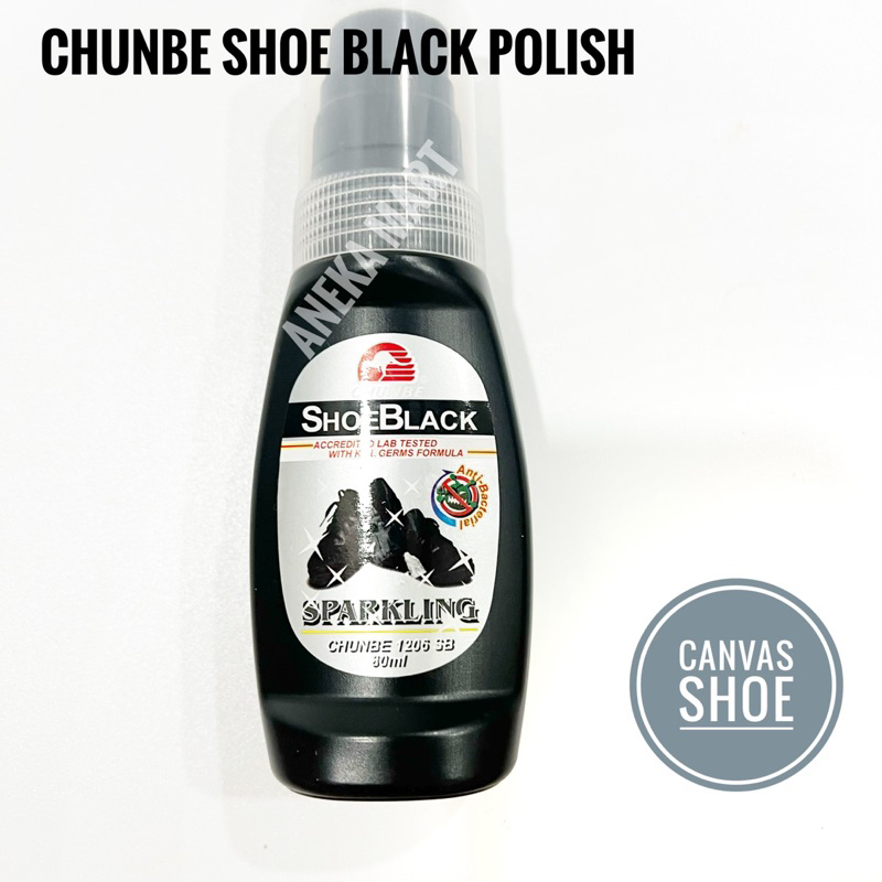 Chunbe Shoe Black Kasut Polish Black Canvas Black Canvas Shoe Polish 80ml