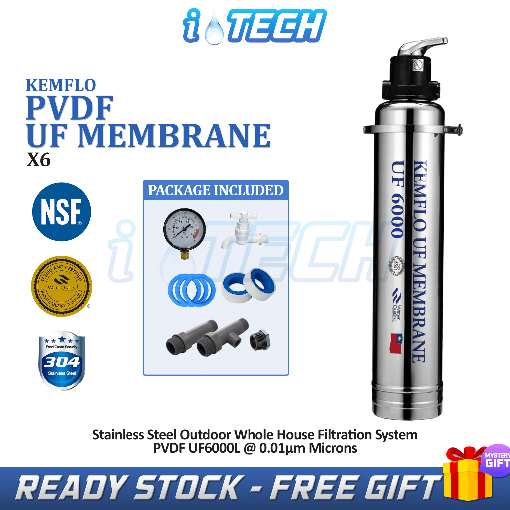 KEMFLO Stainless Steel MPV UltraFiltration Membrane PVDF 6000 Model X6 ...